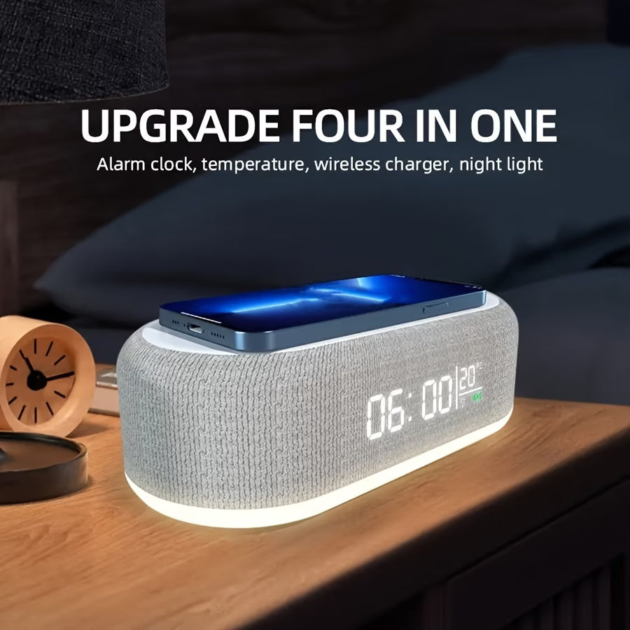 4-in-1 Wireless charging alarm clock